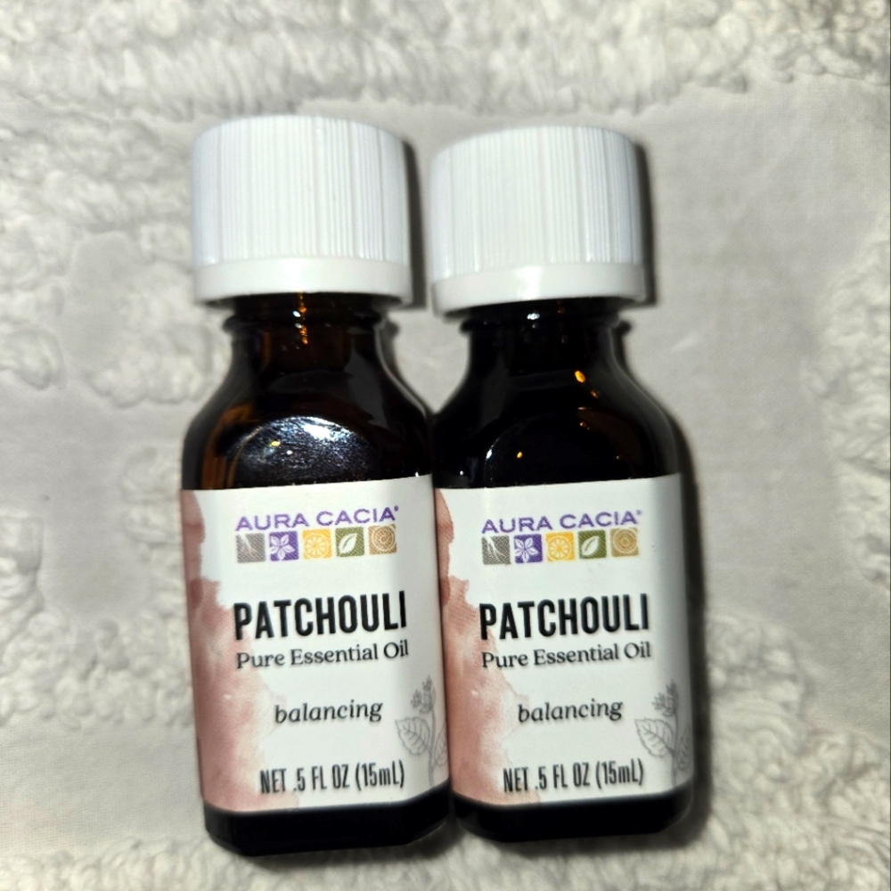 Aura Cacia Patchouli Essential Oil Set Of 2 .5 Fl Oz Patchouli Balancing Oil